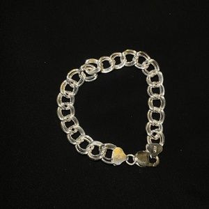 Sterling Silver Double Link Charm Bracelet